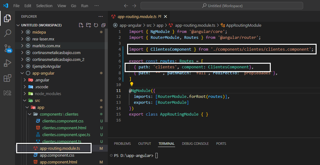 routing del catalogo