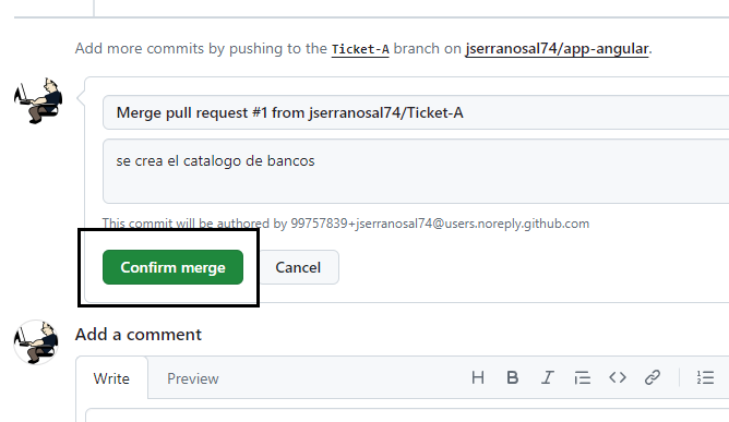 confirm merge