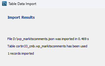 resultados de importacion