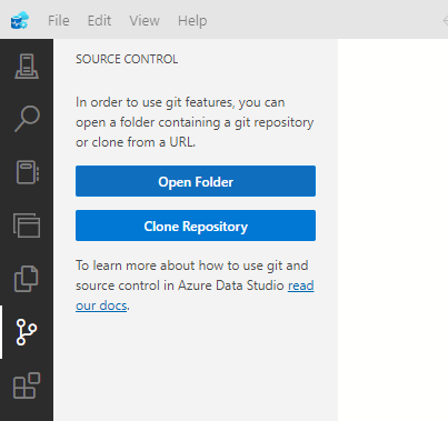 git integrado en azure data studio