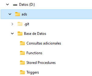 estructura de objetos de la base de datos